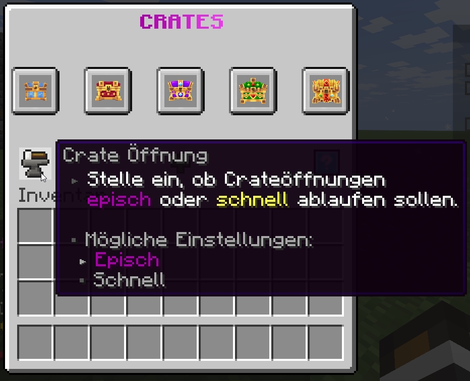 Das /crate Menü