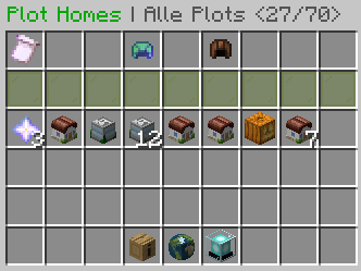 Plot-Home Liste mit allen eigenen Plots. (/plot home)