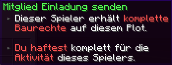 Hinweis vor dem Senden einer Mitglieder-Einladung