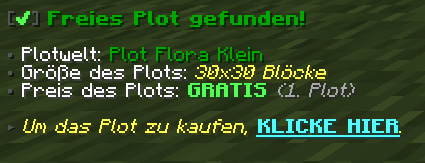 Chatnachricht, nachdem ein Plot gefunden wurde.