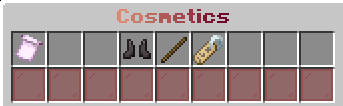 Übersicht des Cosmetics Menüs.
