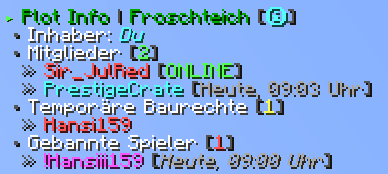 Der '/plot info' Befehl.