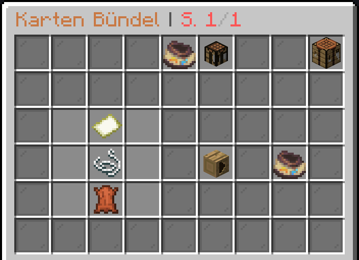 Das Craftingtrezept des Karten Bündels