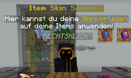 Der Item Skin Schmied am Spawn.