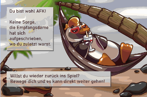 Dieses Bild sieht man, wenn man sich auf dem AFK-Server befindet.