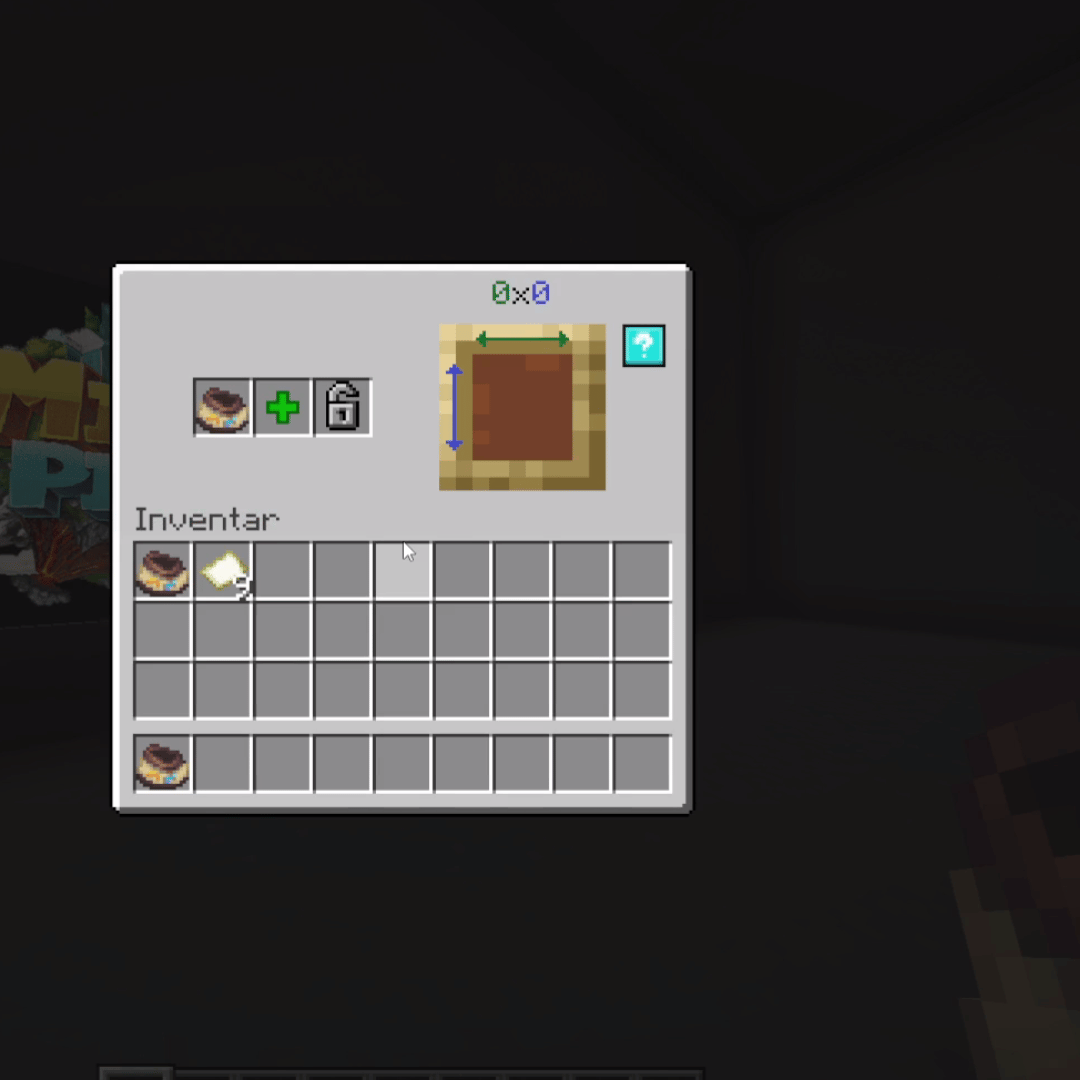 Mapart größe einstellen.